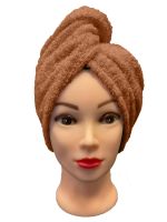 Rychleschnoucí froté turban na vlasy, hnědý