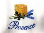 Bavlněná utěrka Provence Žlutá kostka 50x70, krémová