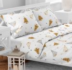 Vánoční bavlněné povlečení Stromky zlaté 140x200, 70x90 cm Vánoční bavlněné povlečení Stromky zlaté 140x200, 70x90 cm
