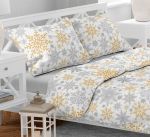 Vánoční bavlněné povlečení Vločky zlaté 140x200, 70x90 cm Vánoční bavlněné povlečení Vločky zlaté 140x200, 70x90 cm