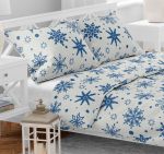 Vánoční bavlněné povlečení Vločky modrobílé 140x200, 70x90 cm Vánoční bavlněné povlečení Vločky modrobílé 140x200, 70x90 cm