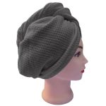Turban na vlasy vafle, tmavě šedý Turban na vlasy vafle, tmavě šedý