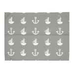 Povlak na polštář Šedá kotva 70x90 cm, knoflíky