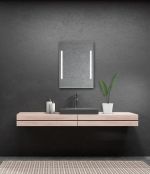 Zrcadlo LUMINA WHITE 80x60 CM se dvěma podsvícenými pruhy