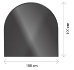 Ochranné sklo pod kamna a ke krbům FIREGLASS 8 mm černé 100x100 CM