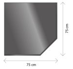 Černé ochranné sklo pod kamna a ke krbům FIREGLASS o síle 8 mm, 75x75 CM