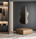 Zrcadlo tvarové nalepovací CURLY o síle 3 mm, 110x55 CM, vlnka/broušené hrany Zrcadlo tvarové nalepovací CURLY o síle 3 mm, 110x55 CM, vlnka/broušené hrany