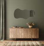 Zrcadlo tvarové nalepovací CURLY o síle 3 mm, 110x55 CM, vlnka/broušené hrany Zrcadlo tvarové nalepovací CURLY o síle 3 mm, 110x55 CM, vlnka/broušené hrany