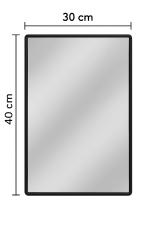 Zrcadlo dekorativní MATĚJ 30x40 CM v černém plastovém rámu