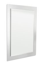 Zrcadlo dekorativní DAGMAR 50x70 cm s fazetou / s podkladem ze strukturovaného postříbřeného skla