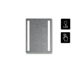 Zrcadlo LUMINA TIME 80x60 CM se dvěma LED podsvícenými pruhy a s hodinami