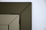 Zrcadlo DUO 80x80 CM se šedými a stříbrnými fazetovanými lištami