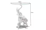 Odkládací stolek WILDLIFE ELEPHANT II 75 CM stříbrný / mramor