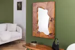 Nástěnné zrcadlo MOSAIC 90 CM masiv teak