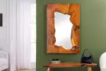Nástěnné zrcadlo MOSAIC 90 CM masiv teak