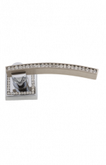 luxusní štítková klika MIMOZA SILVER černé krystaly