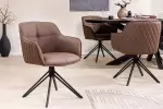 2SET židlo-křeslo EUPHORIA hnědá kůže otočná 180°