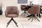 2SET židlo-křeslo EUPHORIA hnědá kůže otočná 180°