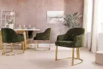 2SET židle EXTRAVAGANCIA tmavě zelená/zlatá žinylka