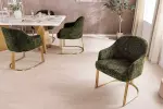 2SET židle EXTRAVAGANCIA tmavě zelená/zlatá žinylka