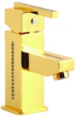 luxusní sprchová koncovka MIMOZA GOLD s potahem 24 kt zlata, čiré krystaly