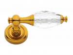 luxusní rozetová klika BEBEK GOLD s potahem 24 kt zlata, bílý krystal