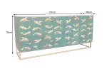 Komoda GOLDEN LAGOON 180 CM tyrkysová/zlatá masiv mango