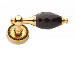 luxusní štítková klika BEBEK GOLD s potahem 24 kt zlata, čirý krystal