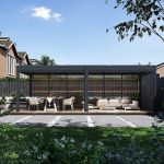 PANEL ZASTÍNĚNÍ WOOD, SKLÁPĚCÍ LAMELY, HORIZONTÁLNÍ 1,3 m pro bioklimatickou pergolu