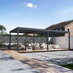 Bioklimatická pergola INTRO DUO 8x4 m, hliník - volně stojící