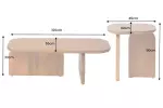 2SET konferenční stolek GATSBY 100/45 CM hnědá masiv akácie