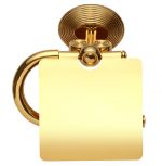 luxusní držák na toaletní papír  BUBBLE GOLD WOOD s potahem 24 kt zlata