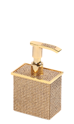 luxusní dávkovač mýdla ROSA SWAROVSKI GOLD s potahem 24 kt zlata, krystaly