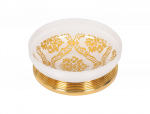 luxusní kelímek na kartáčky volný BUBBLE GOLD WHITE s potahem 24 kt zlata