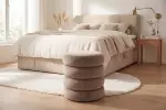 Taburet s ÚP VOQUE 40 CM greige samet