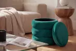 Taburet s ÚP VOQUE 40 CM zelený samet