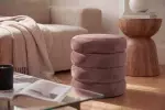 Taburet s ÚP VOQUE 40 CM růžový samet
