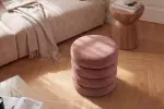 Taburet s ÚP VOQUE 40 CM růžový samet