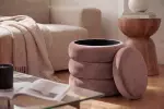 Taburet s ÚP VOQUE 40 CM růžový samet