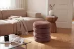 Taburet s ÚP VOQUE 40 CM růžový samet