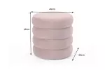 Taburet s ÚP VOQUE 40 CM růžový samet