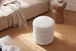 Taburet s ÚP VOQUE 40 CM krémově bílá colin bouclé