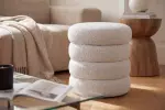 Taburet s ÚP VOQUE 40 CM krémově bílá colin bouclé