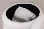 Taburet s ÚP VOQUE 40 CM krémově bílá colin bouclé