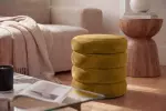 Taburet s ÚP VOQUE 40 CM žlutý samet