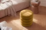 Taburet s ÚP VOQUE 40 CM žlutý samet