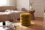 Taburet s ÚP VOQUE 40 CM žlutý samet