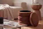 Taburet s ÚP VOQUE 40 CM hnědý samet Taburet s ÚP VOQUE 40 CM hnědý samet