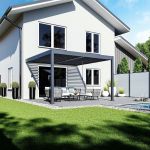 Bioklimatická pergola INTRO DUO 4x4 m, hliník - do stěny