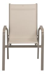 BASIC PLUS stohovatelné, hliníkové křeslo - taupe / béžová BASIC PLUS stohovatelné, hliníkové křeslo - taupe / béžová